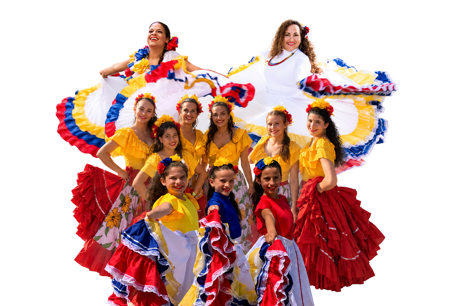 Sentir Venezuela dancers in traditional Venezuelan dress